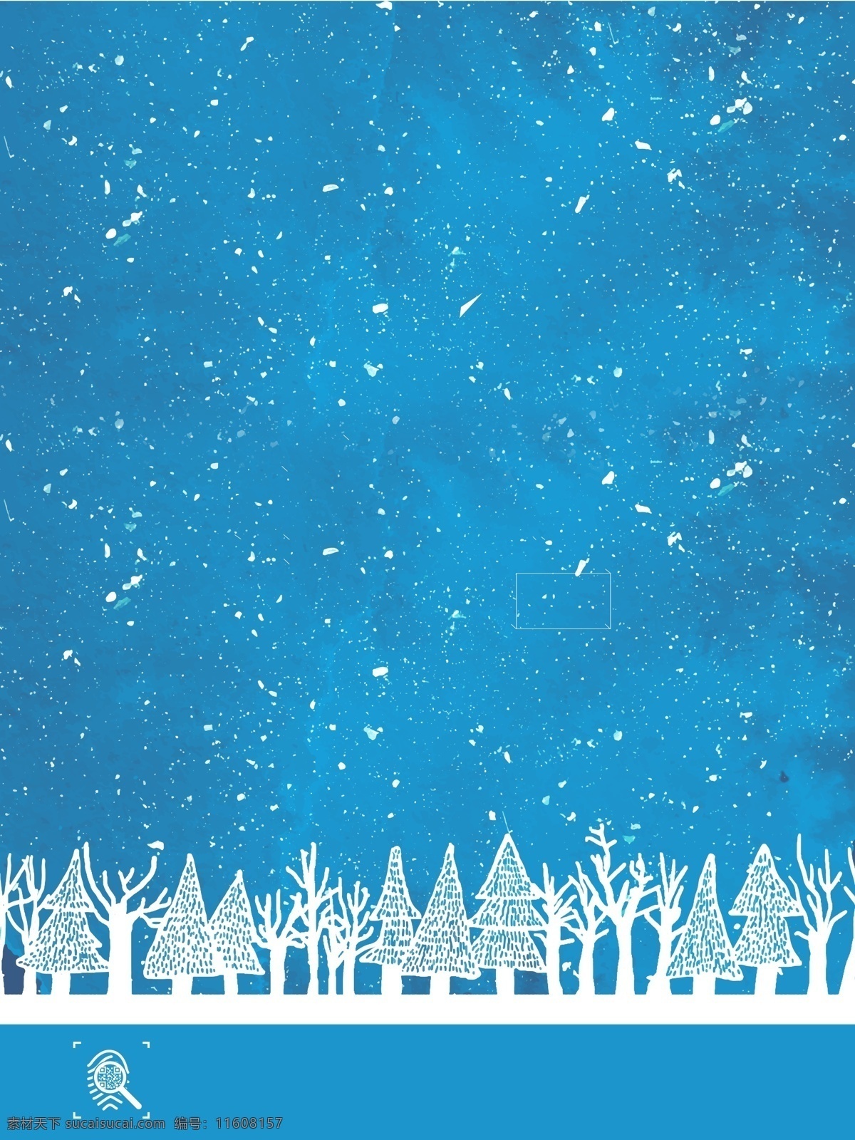 清新 雪山 树木 广告 背景 蓝色背景 雪花 雪景 冬天 浪漫 广告背景 树枝 手绘