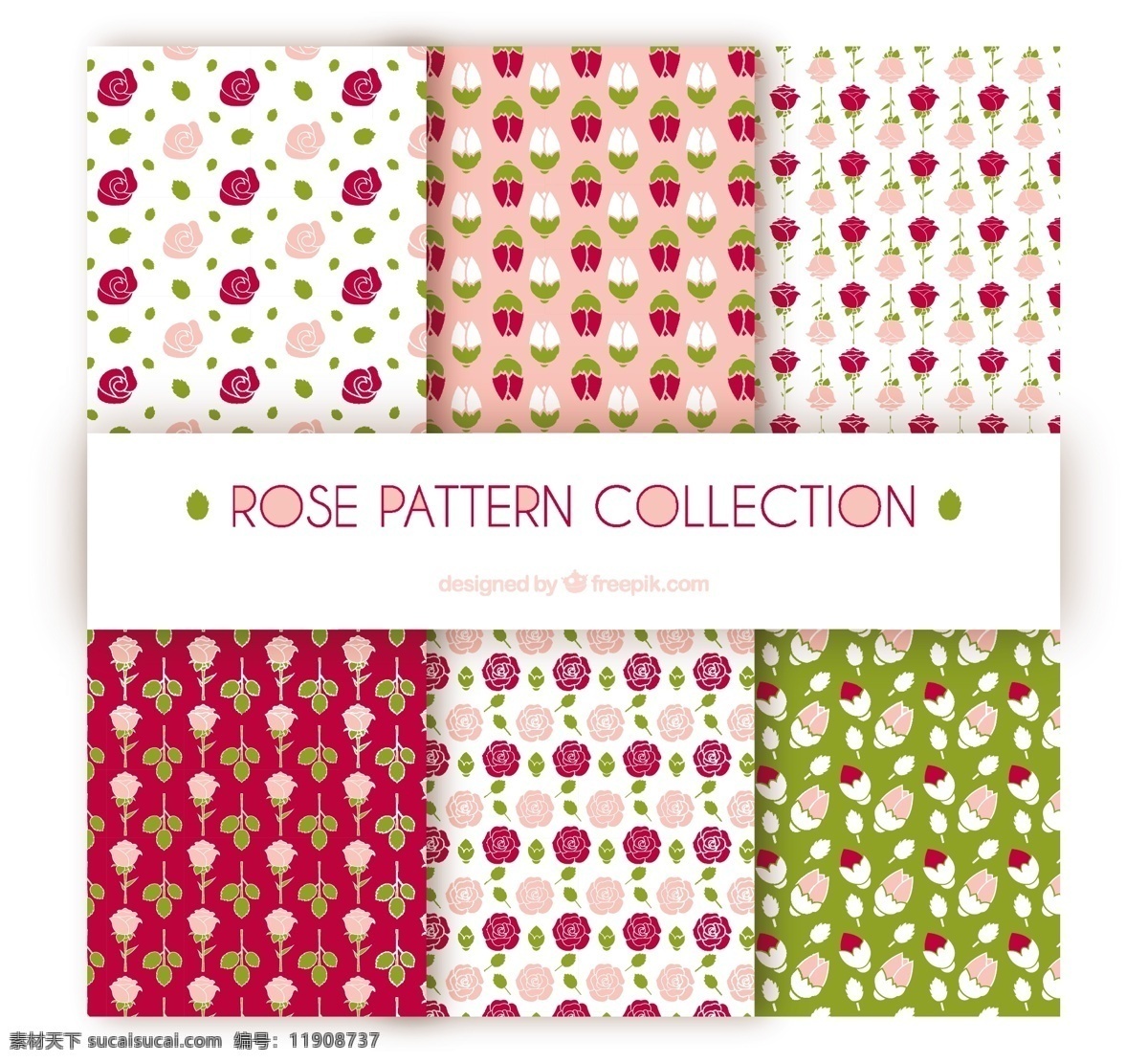 六 种 玫瑰 图案 收藏 背景 花卉 自然 花卉背景 花卉图案 春天 颜色 平板 植物 装饰