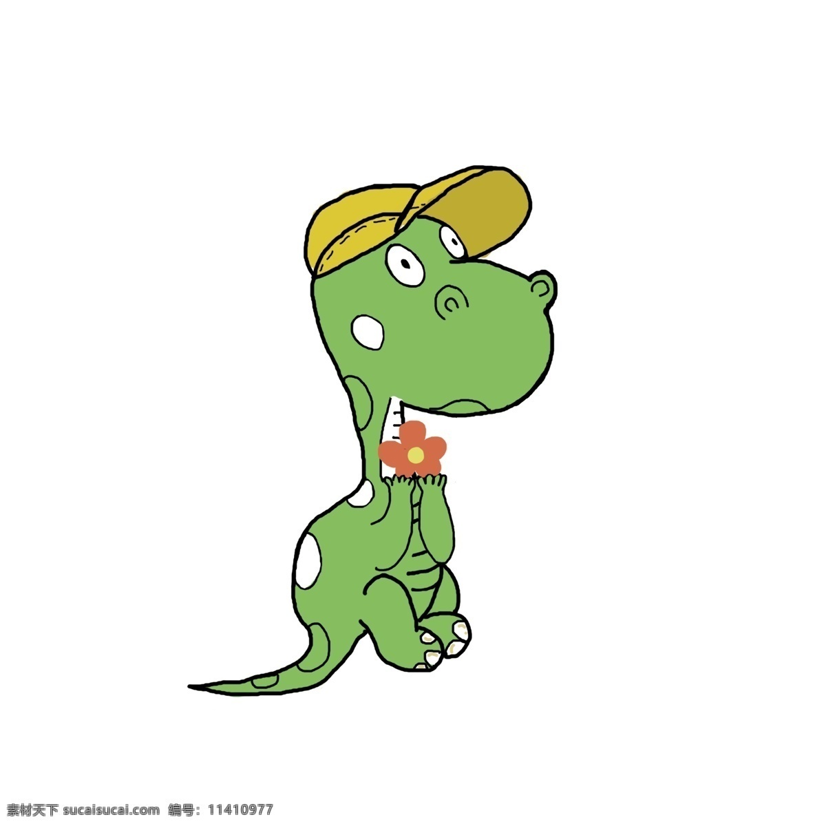 绿色 卡通 小 恐龙 卡通小恐龙 动物 可爱恐龙 手绘