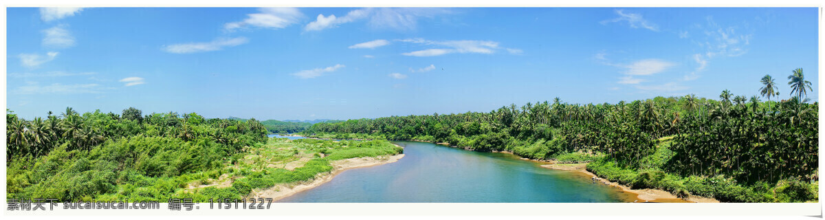 万泉河宽幅 万泉河 超清 宽幅 原生态 椰林 海南岛 山水风景 自然景观