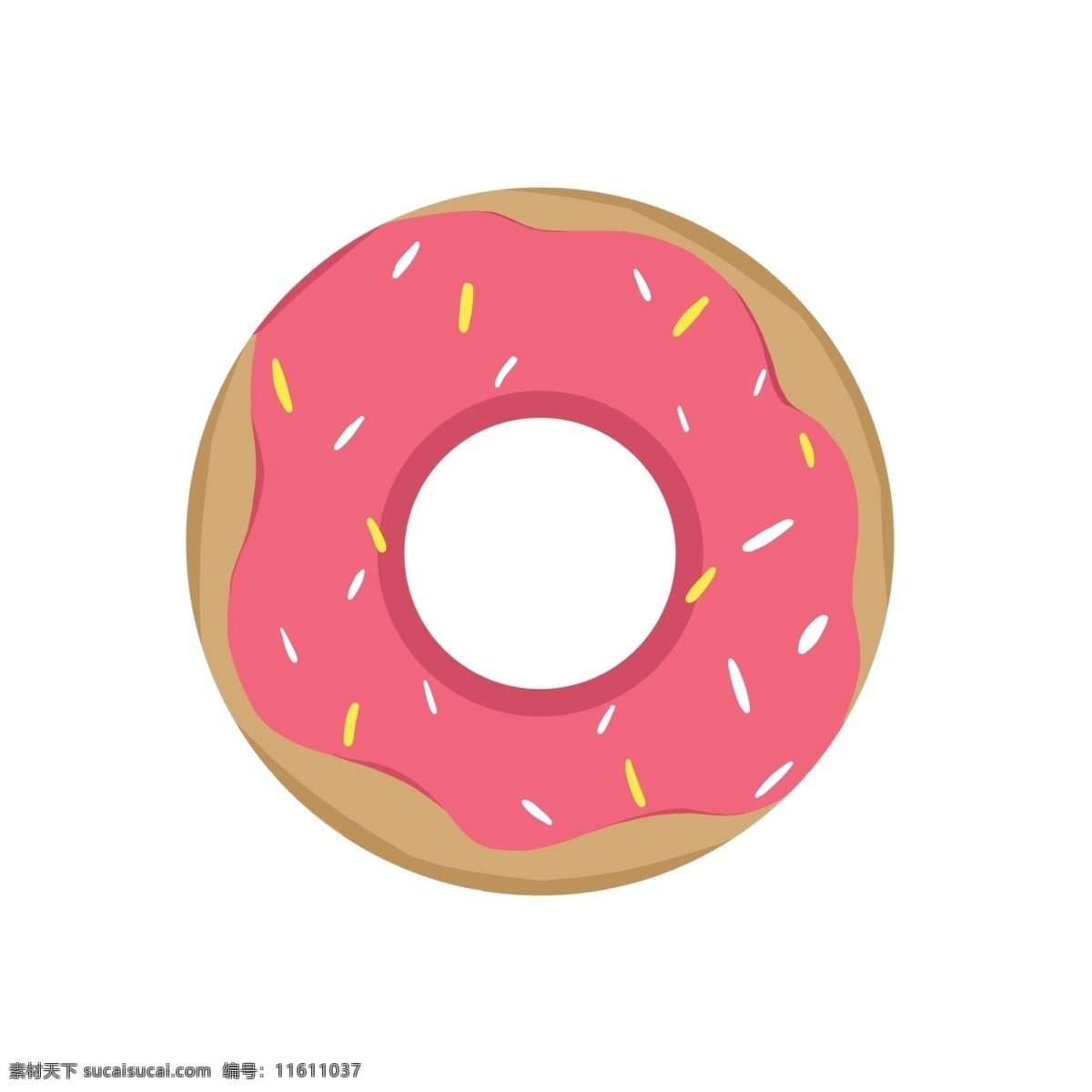 粉色 美味 甜甜 圈 卡通甜甜圈 零食插画 甜食 食物插画 卡通食物插画 美味的甜甜圈 粉色甜甜圈