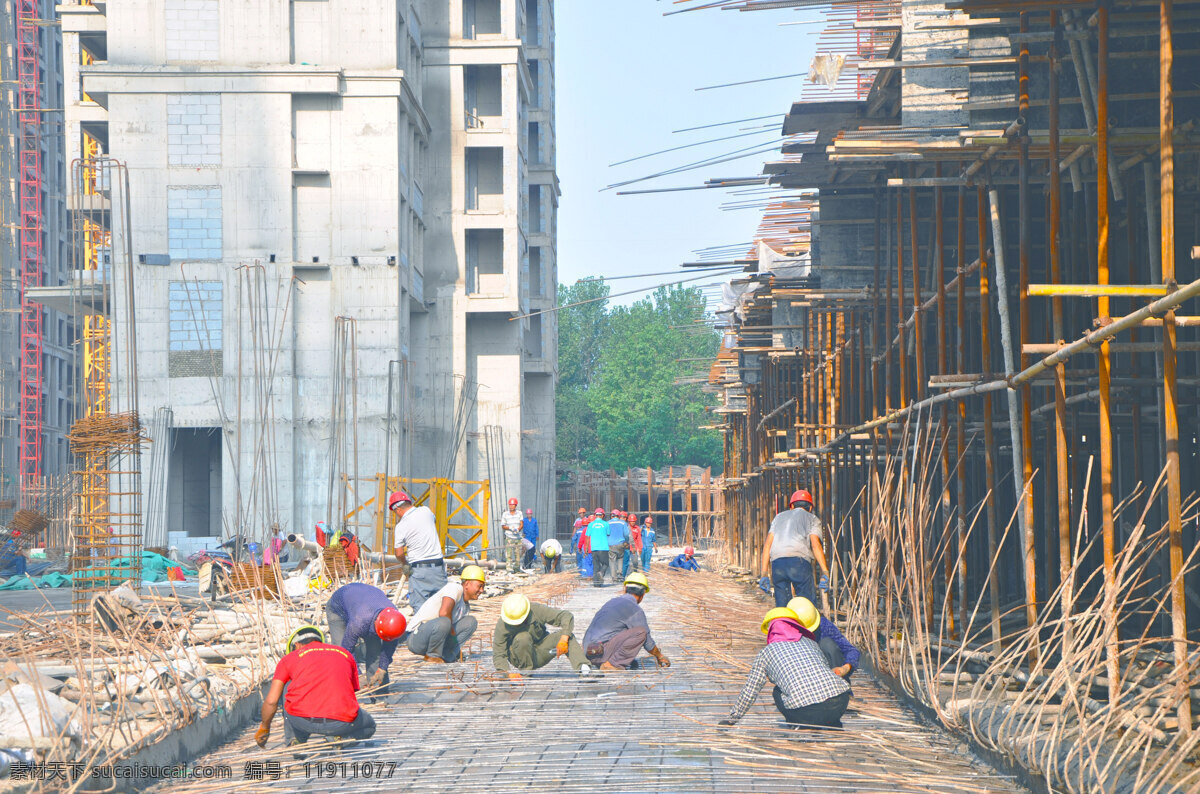 建筑施工 工地 工人 钢筋 进度 建筑园林 建筑摄影