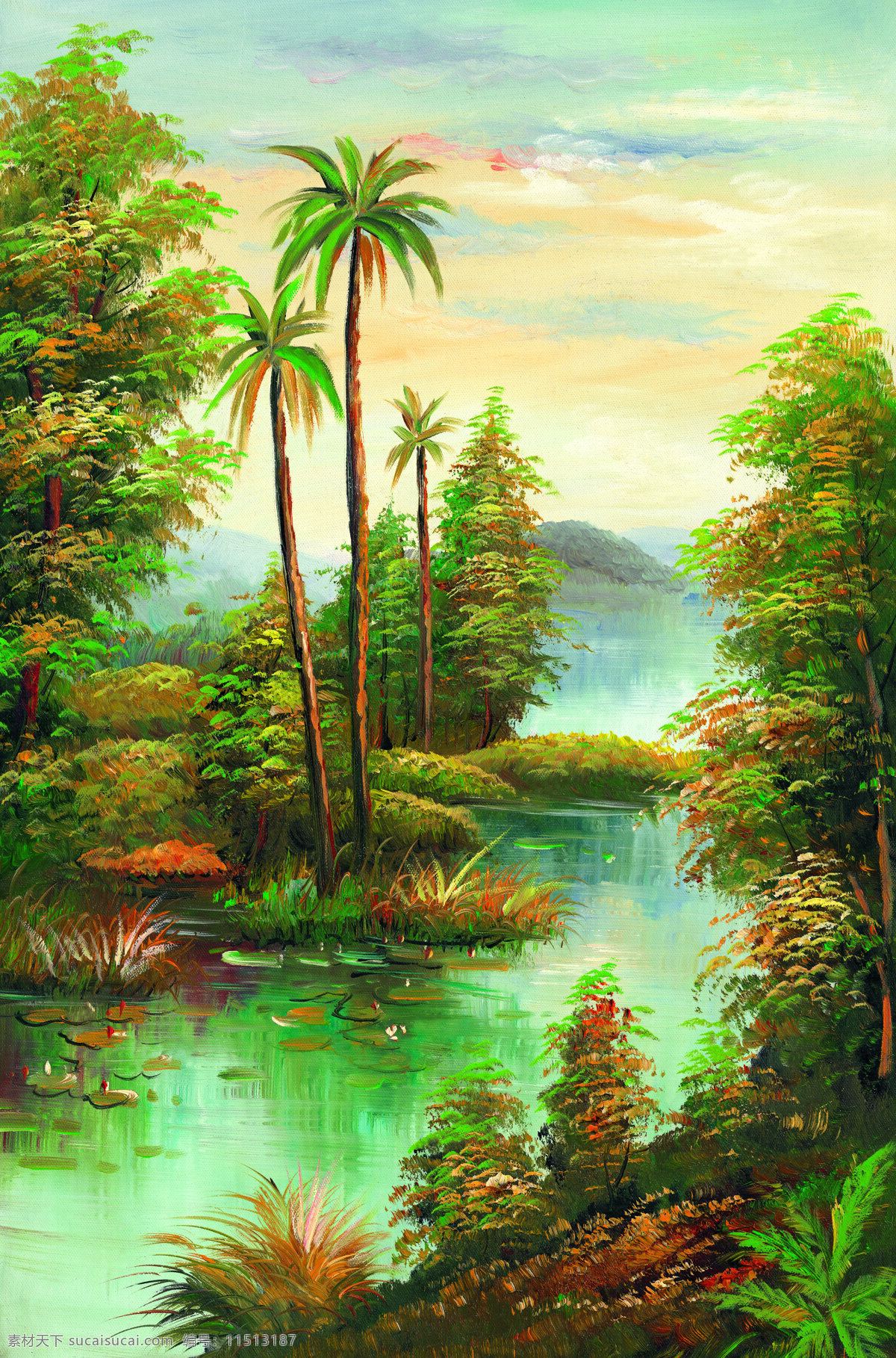 抽象绘画 油画 工笔画 绘画 书法 技巧 艺术 风景 湖水 水 椰树 树 绿树 山 山峰 蓝天 白云 绘画书法 文化艺术