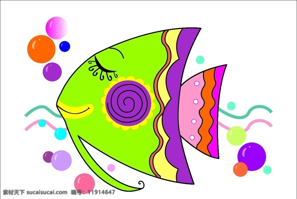 小美人鱼 幼儿 卡通 美人鱼 水泡 大海 展板模板