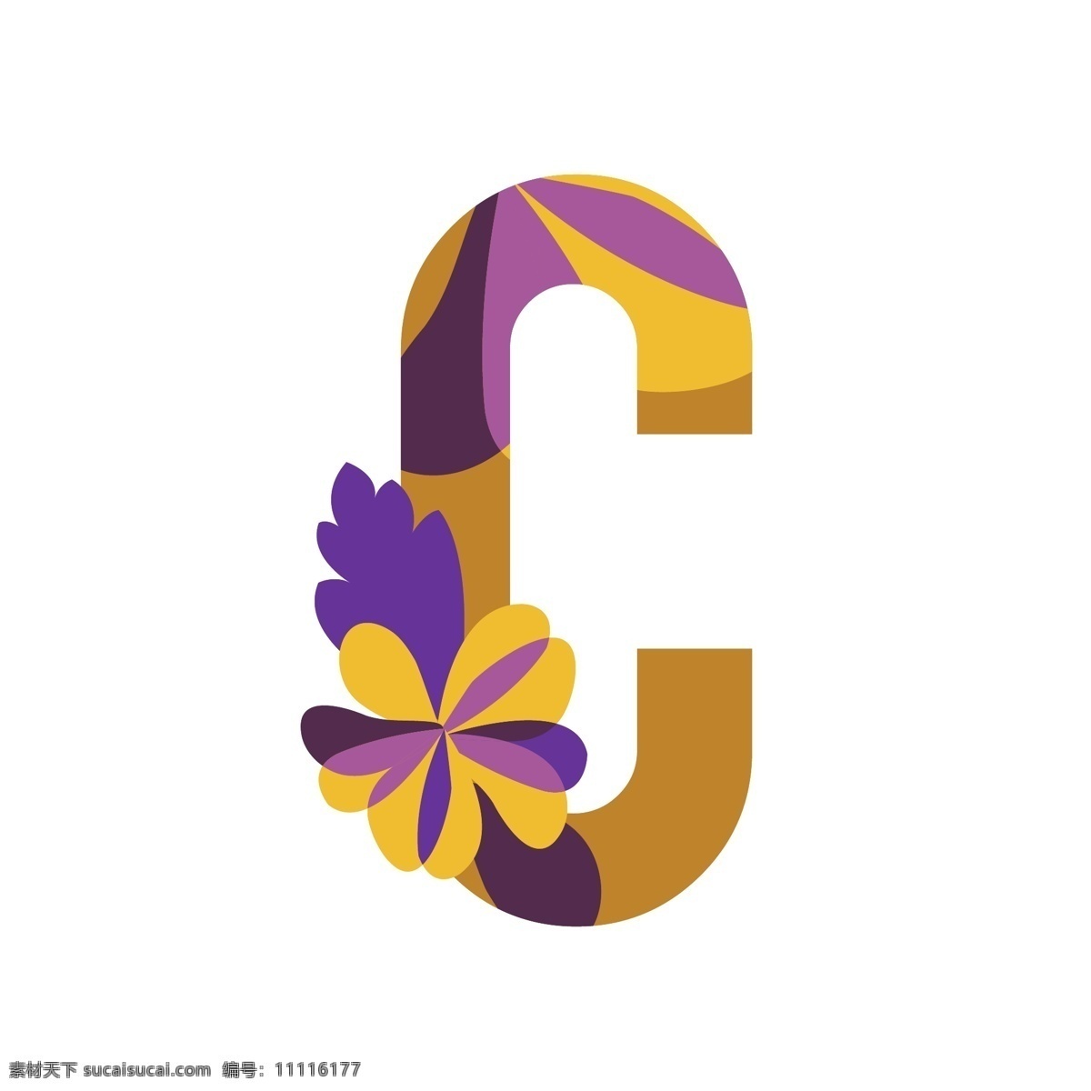 花卉 图案 字母 logo 模板 c 花卉图案 logo模板