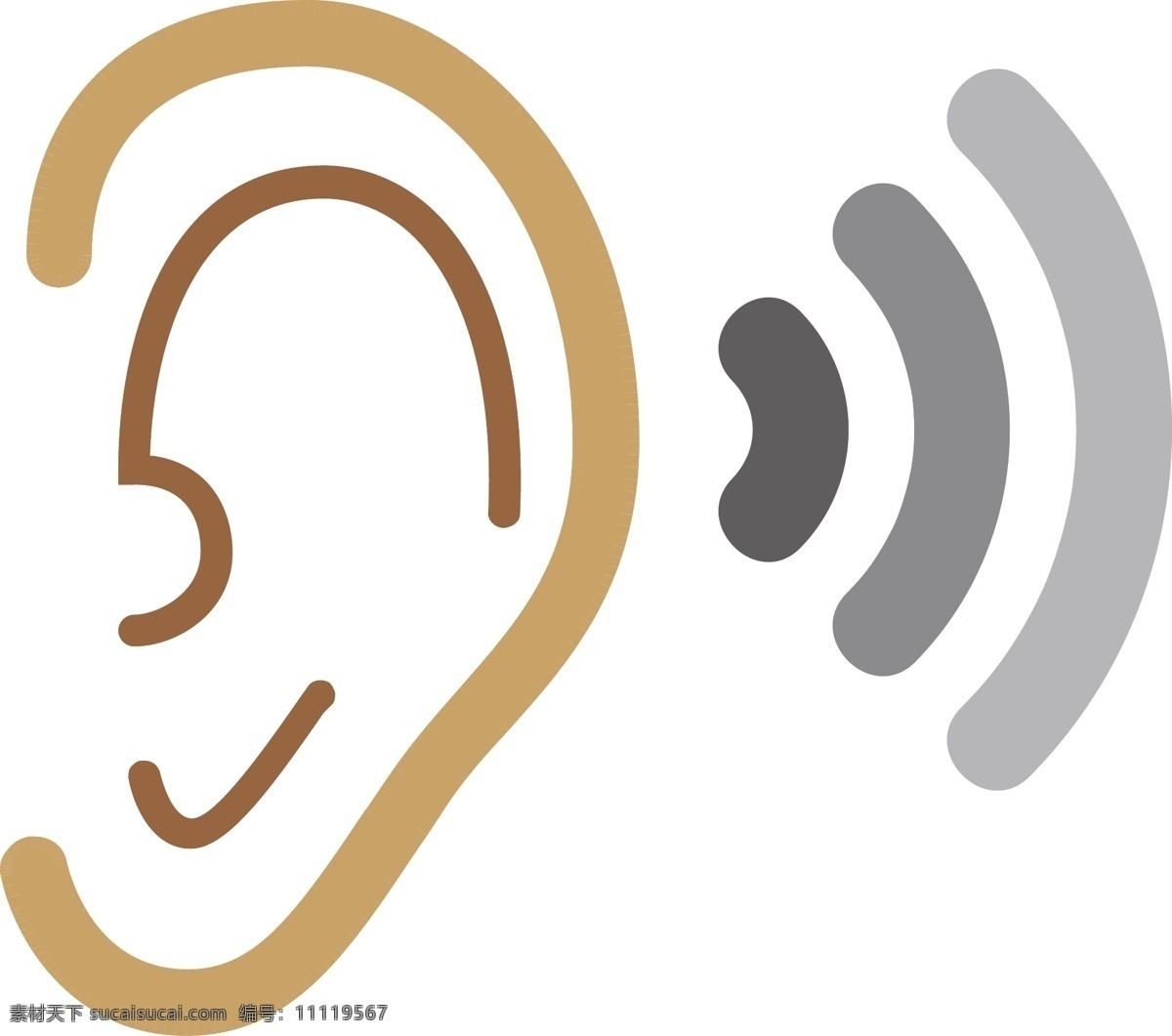 耳朵 听力 装饰 图标 卡通装饰 矢量图案 扁平化 设计图