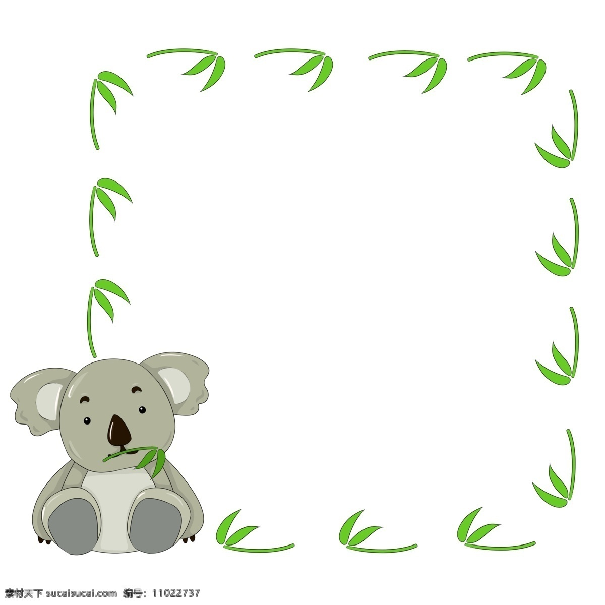 可爱 小 熊 边框 插画 可爱的小熊 框架 框子 框框 边框插画 卡通插画 简易边框 绿色的边框