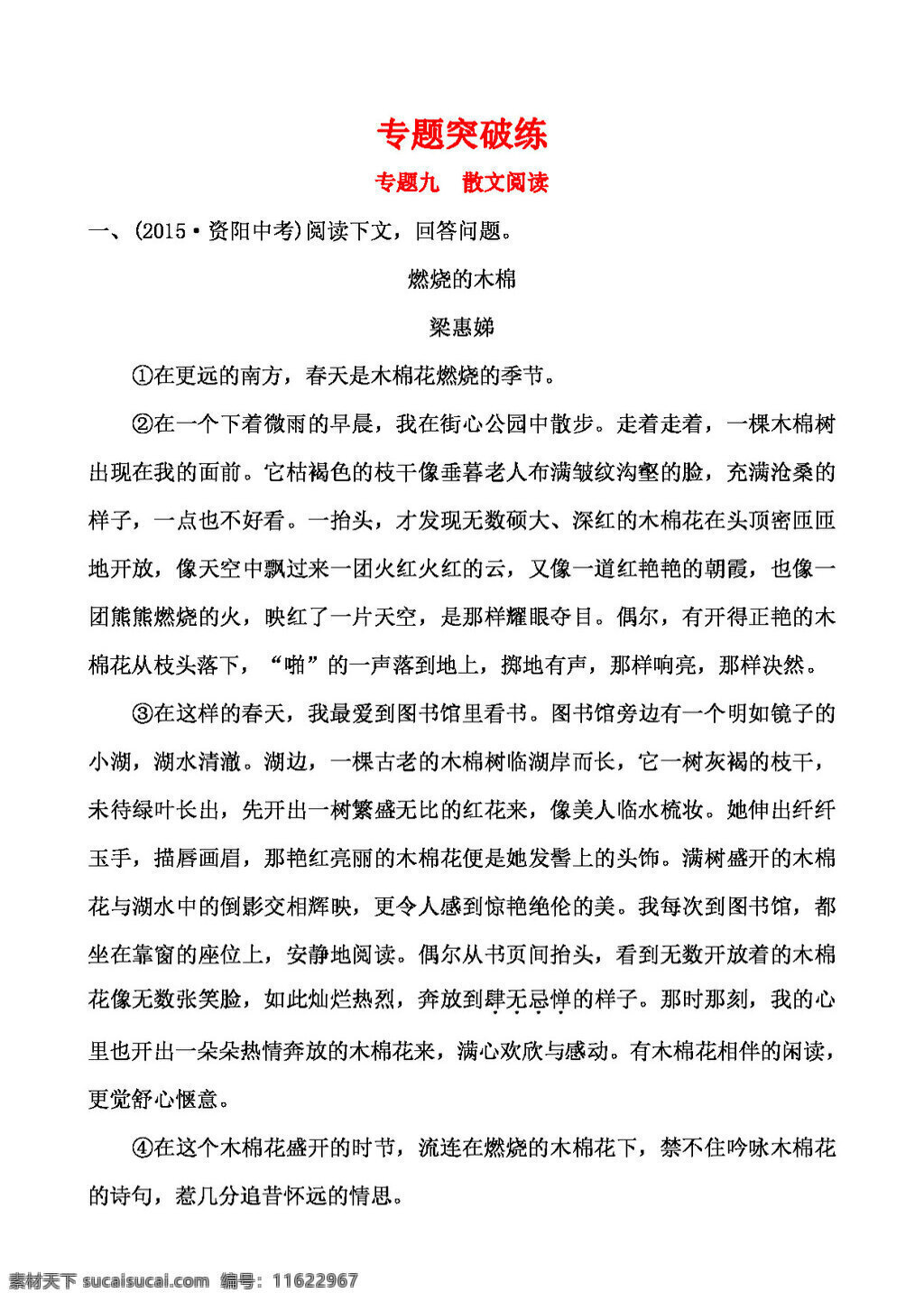 语文 苏 教 版 2016 年中 考语 文 二轮 专题 突破 专题九 试题试卷 苏教版 中考专区