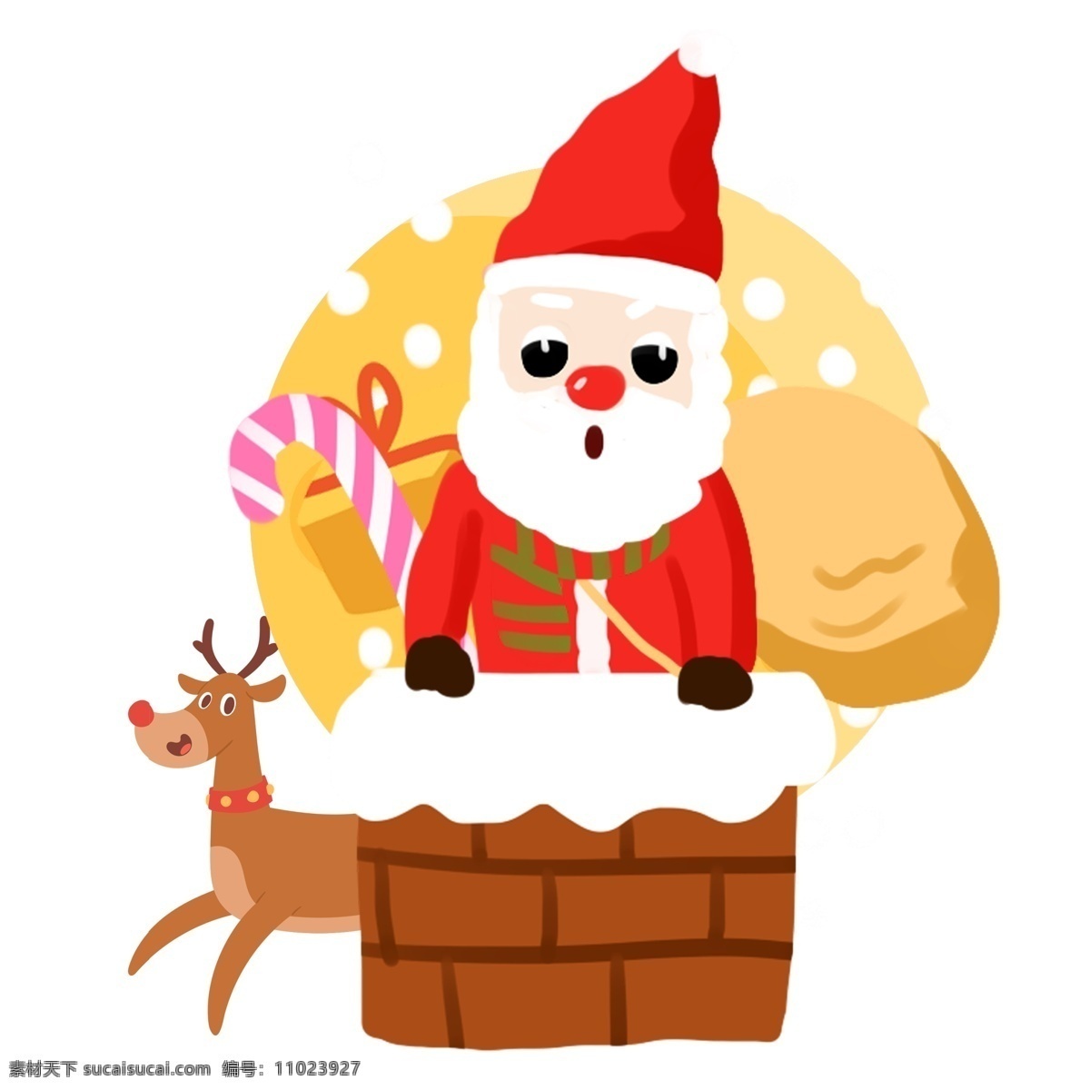 圣诞节 可爱 圣诞老人 卡通 插画 钻 烟囱 合集 圣诞 过节 节日 冬季 淘宝 天猫 海报 活动 促销 大促 送礼物的老人