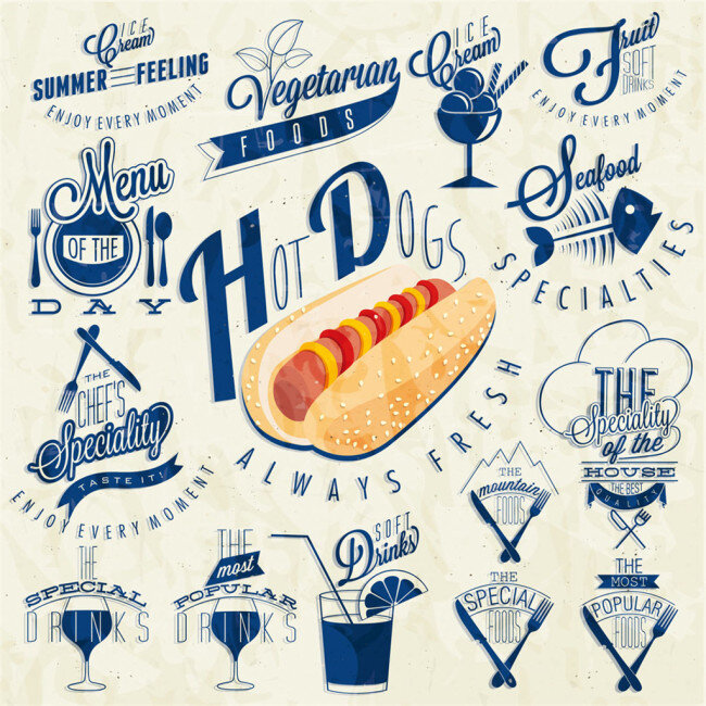 蓝色餐饮图标 蓝色 餐饮 矢量 图标 创意图标 饮食图标 面包 汉堡 杯子 酒杯