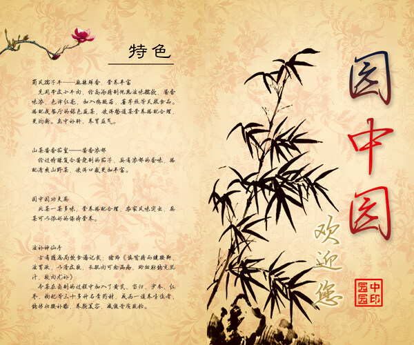 传统 中国 风 菜谱 封面 封底 中国风 黄色