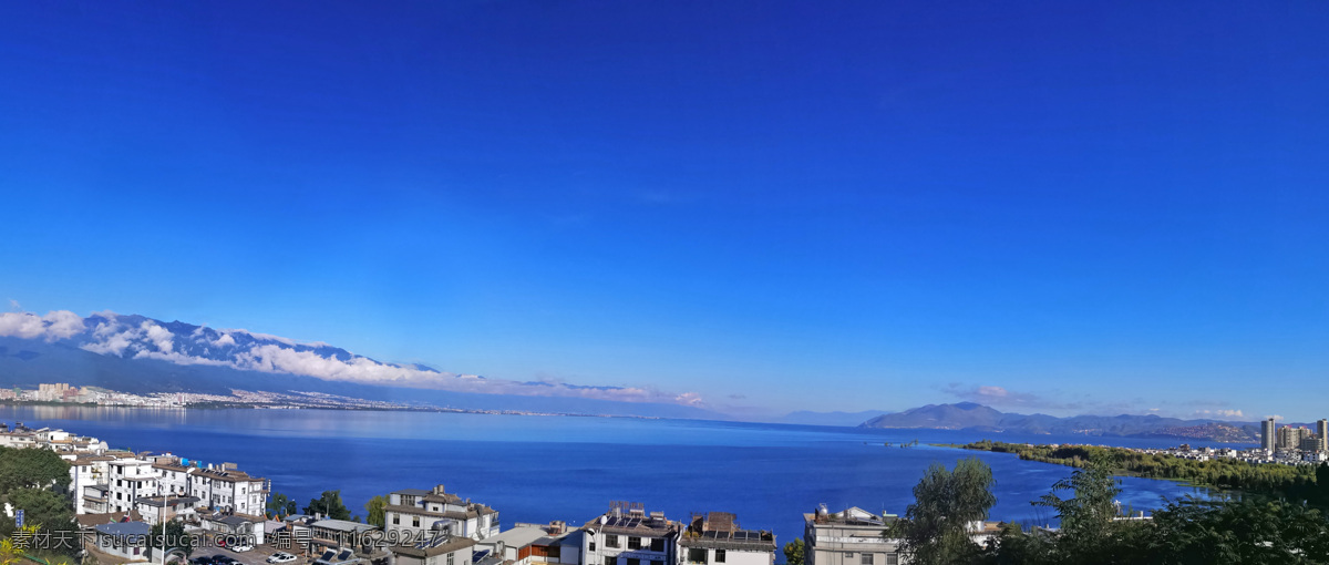 苍山 洱海 全景 云南 大理 旅游 自然景观 自然风景