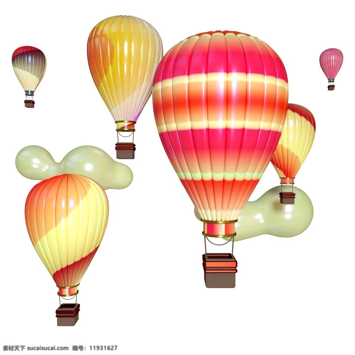 五 四 青年 彩色 热气球 三维 电商 空间 五四 云彩