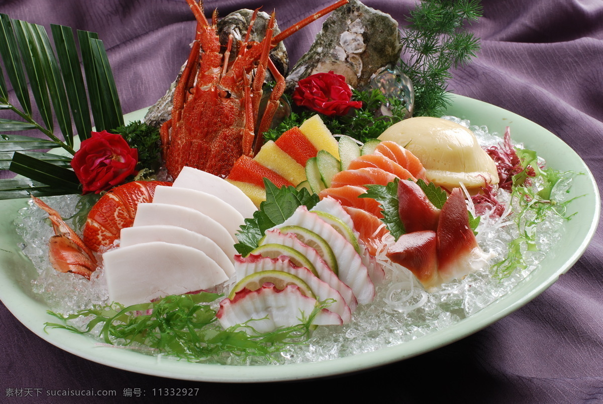 豪华刺身拼盘 日本菜 刺身 料理 海鲜 美食高清图 餐饮美食