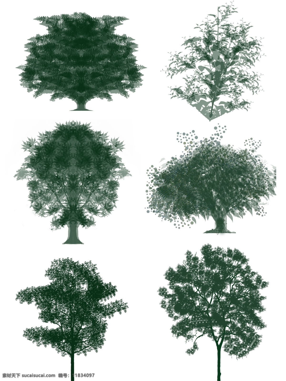 装饰 树 剪影 元素 树剪影 设计元素 可商用 树木