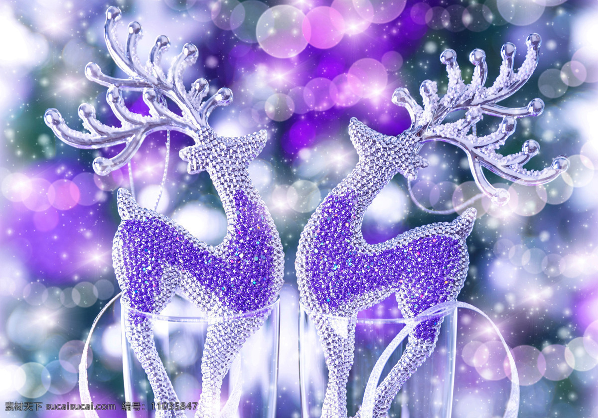 梦幻 光斑 紫色 小鹿 圣诞节 圣诞装饰物 圣诞节元素 梦幻光斑 节日庆典 生活百科