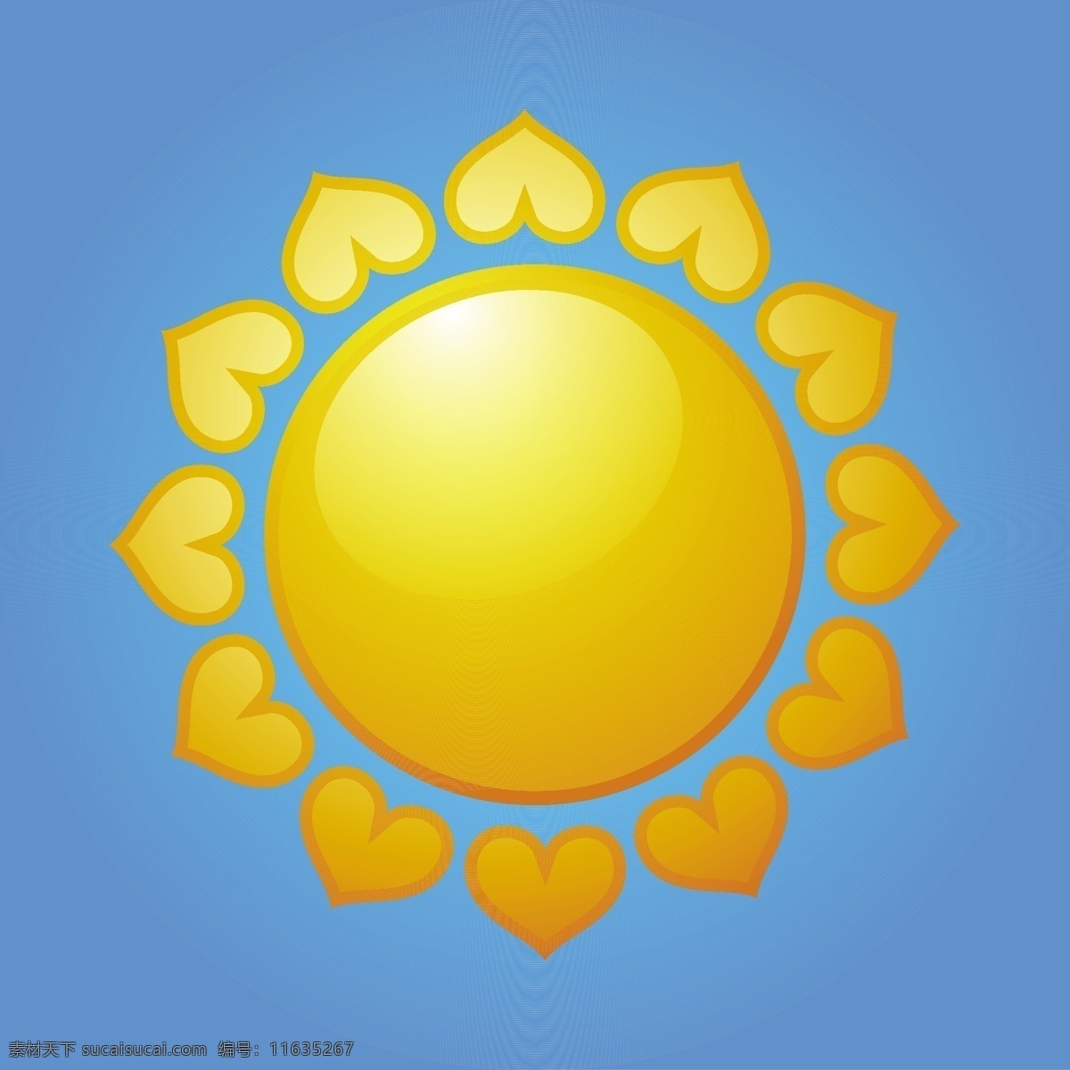 心中 太阳花 矢量 矢量图 日常生活