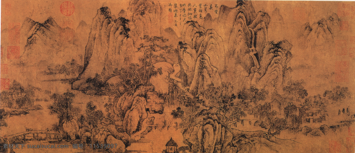春山 图 国画欣赏 山水画 春山古画图 古画赏析