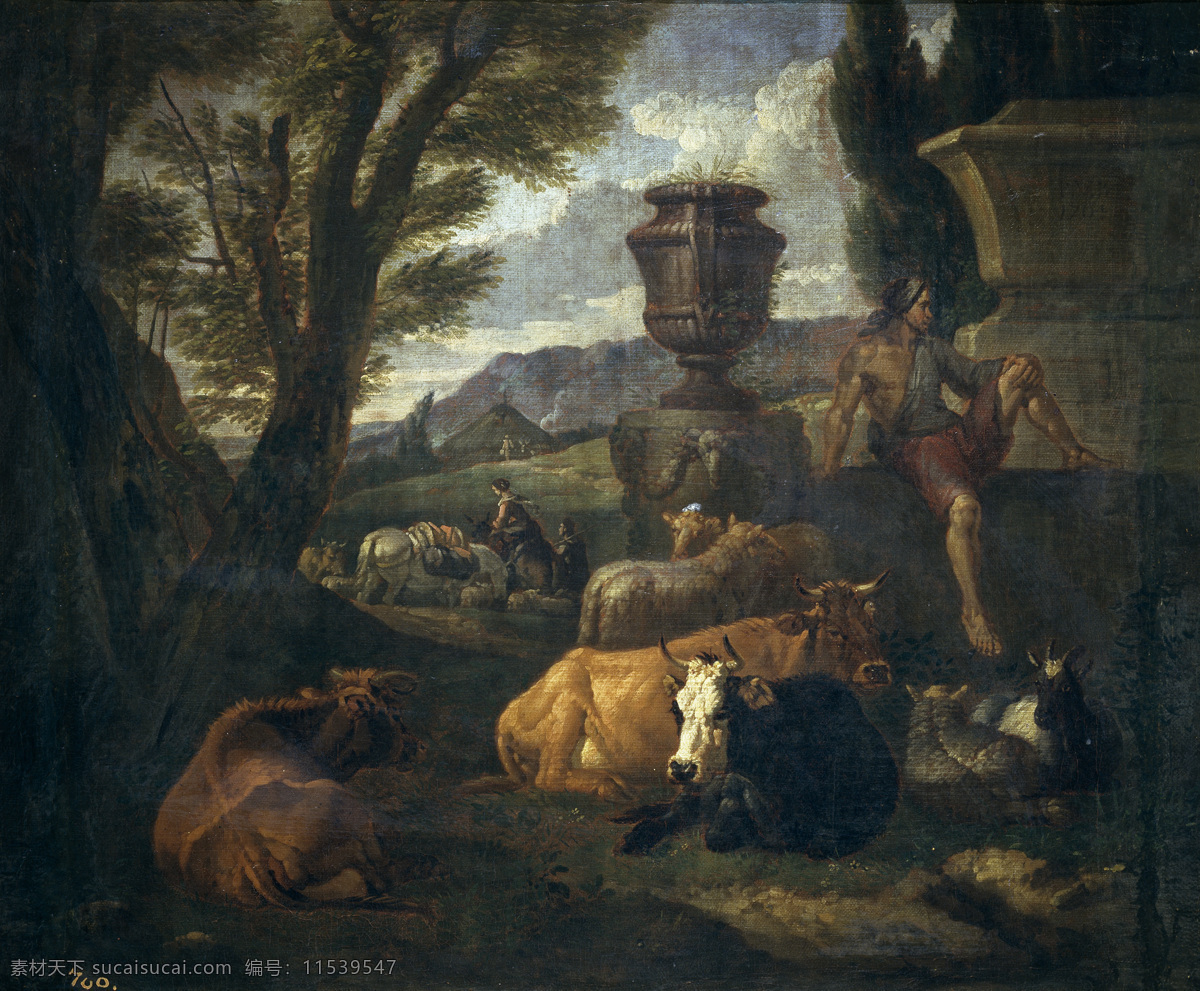 大师 画家 古典 画 建筑 景物 装饰画 油画 roma de vacino campo el romano paisaje van peeter bloemen 人物 高清 西方 国外 现代 家居装饰素材