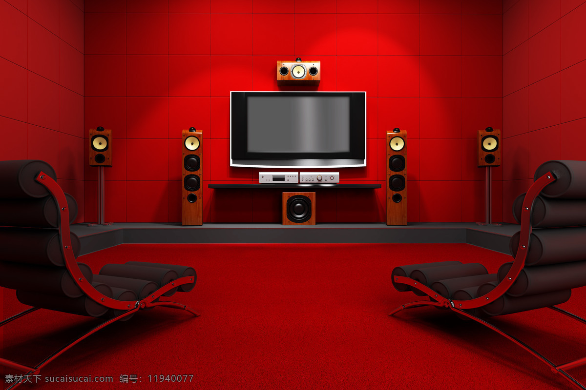 视听室 电视柜 电视墙 红地毯 环境设计 家庭影院 室内设计 室内装修 视听室装修 健身椅 家居装饰素材