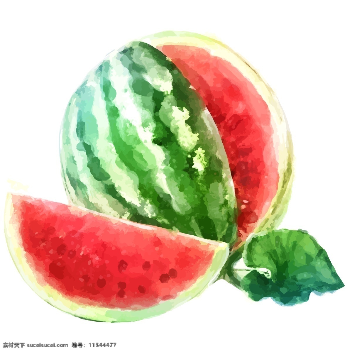 暑假 到来 夏季 水彩 西瓜 暑假到来 夏天来啦 夏天 水果 度假 美味 美食 夏季水果