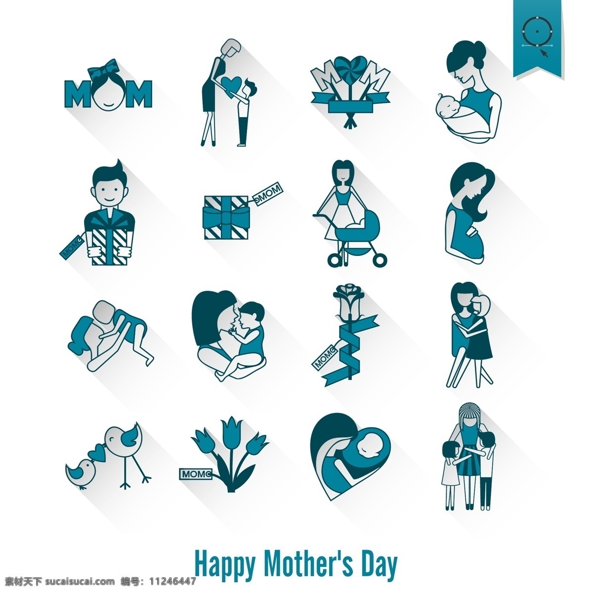 母亲节 节日 手绘 母子 婴儿 儿童 母亲节海报 母亲节设计 妈妈 母爱 慈母 节日庆祝 文化艺术 矢量 白色