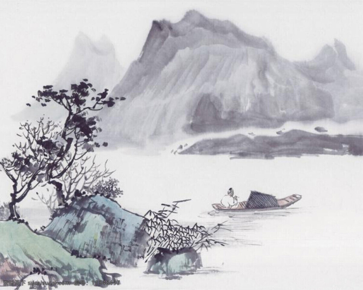 中国画 山水 水墨画 国画 中国风 中国 画派 文化艺术 绘画书法 设计图库