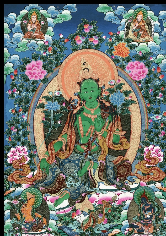 唐卡 老唐卡 传承 西藏 藏传 佛教 密宗 法器 佛 菩萨 成就 成就者 大德 喇嘛 活佛 宗教信仰 文化艺术