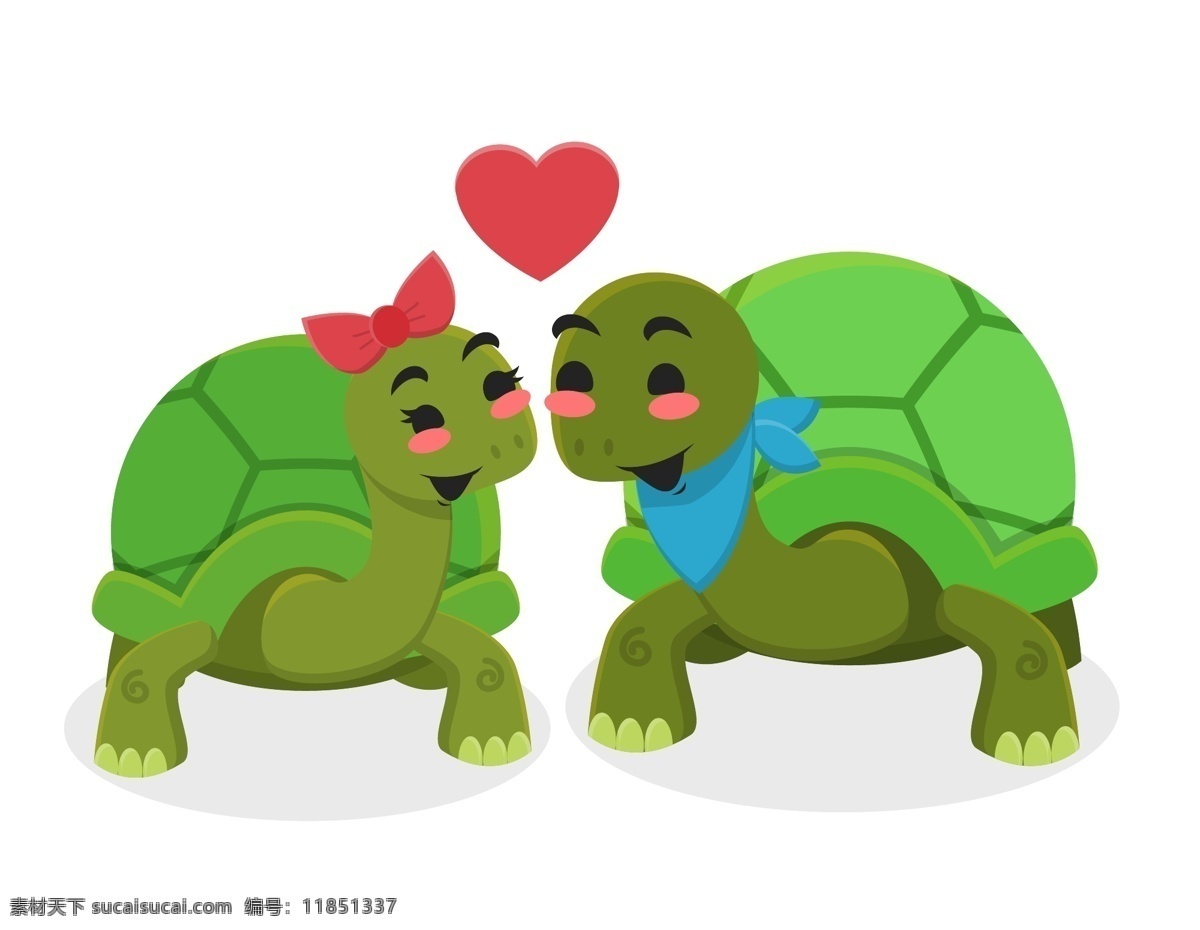 卡通爱心乌龟元素素材图片下载-素材编号11851337-素材天下图库