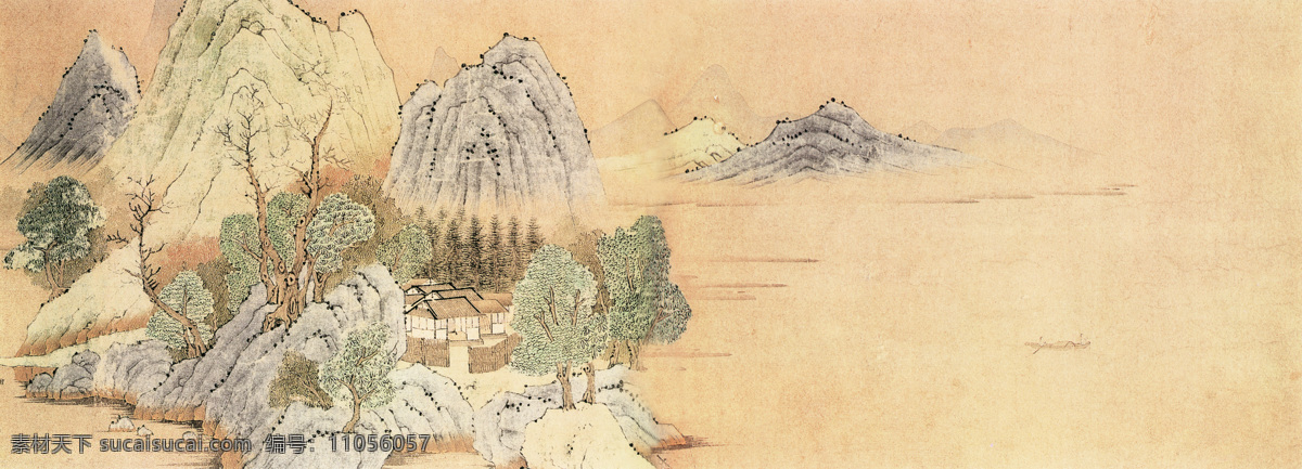 山居图二 中国名画 古画 文化艺术 绘画书法 设计图库