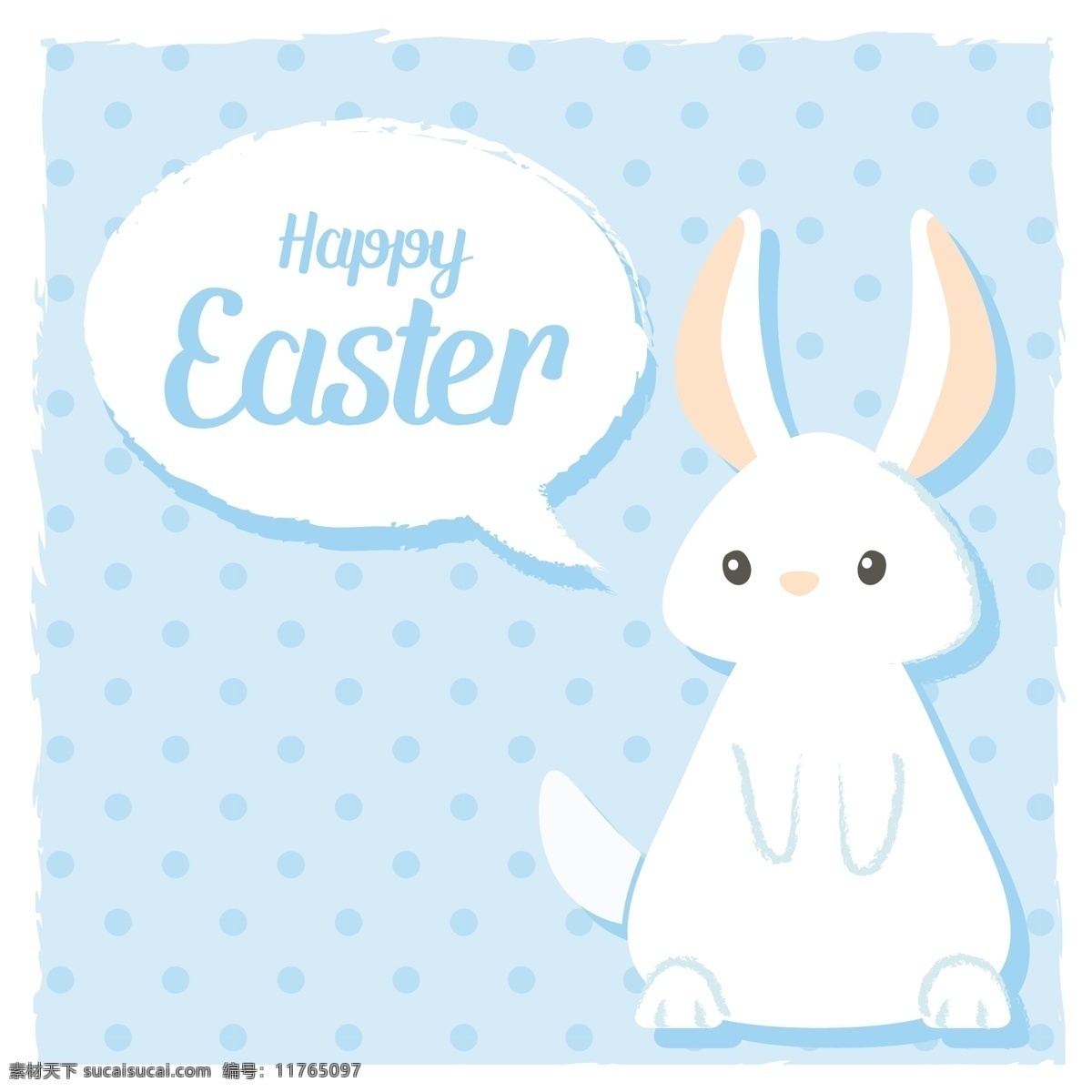 复活节 快乐 兔子 带 文字 泡泡 背景 图案 卡片 卡通 动物 可爱 庆祝 泡沫 图形 假日 装饰 绘画 白色 问候