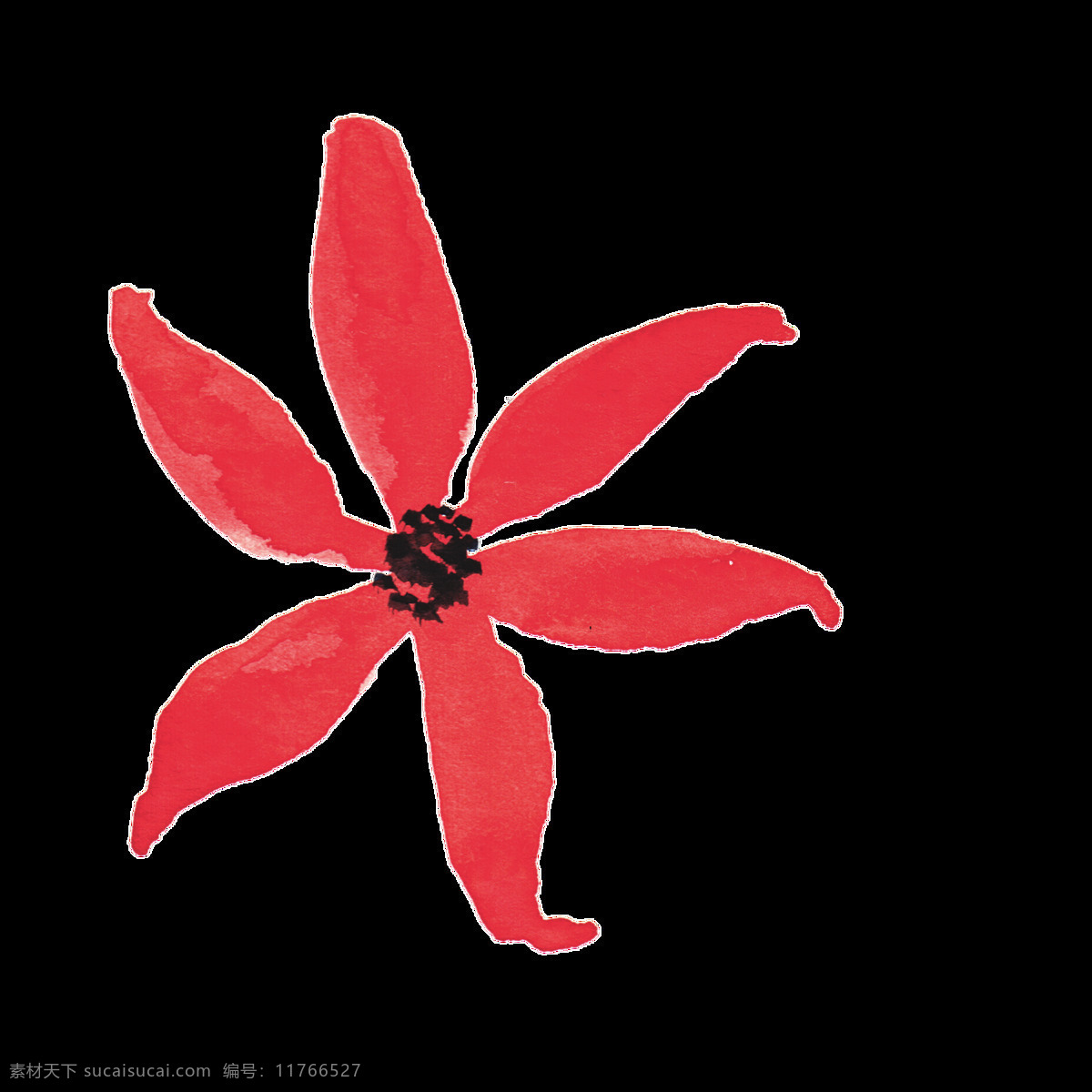 红色 艳丽 花卉 透明 水彩 卡通 免扣 手绘 透明素材 装饰 设计素材 淘宝素材 海报设计装饰 装饰图案