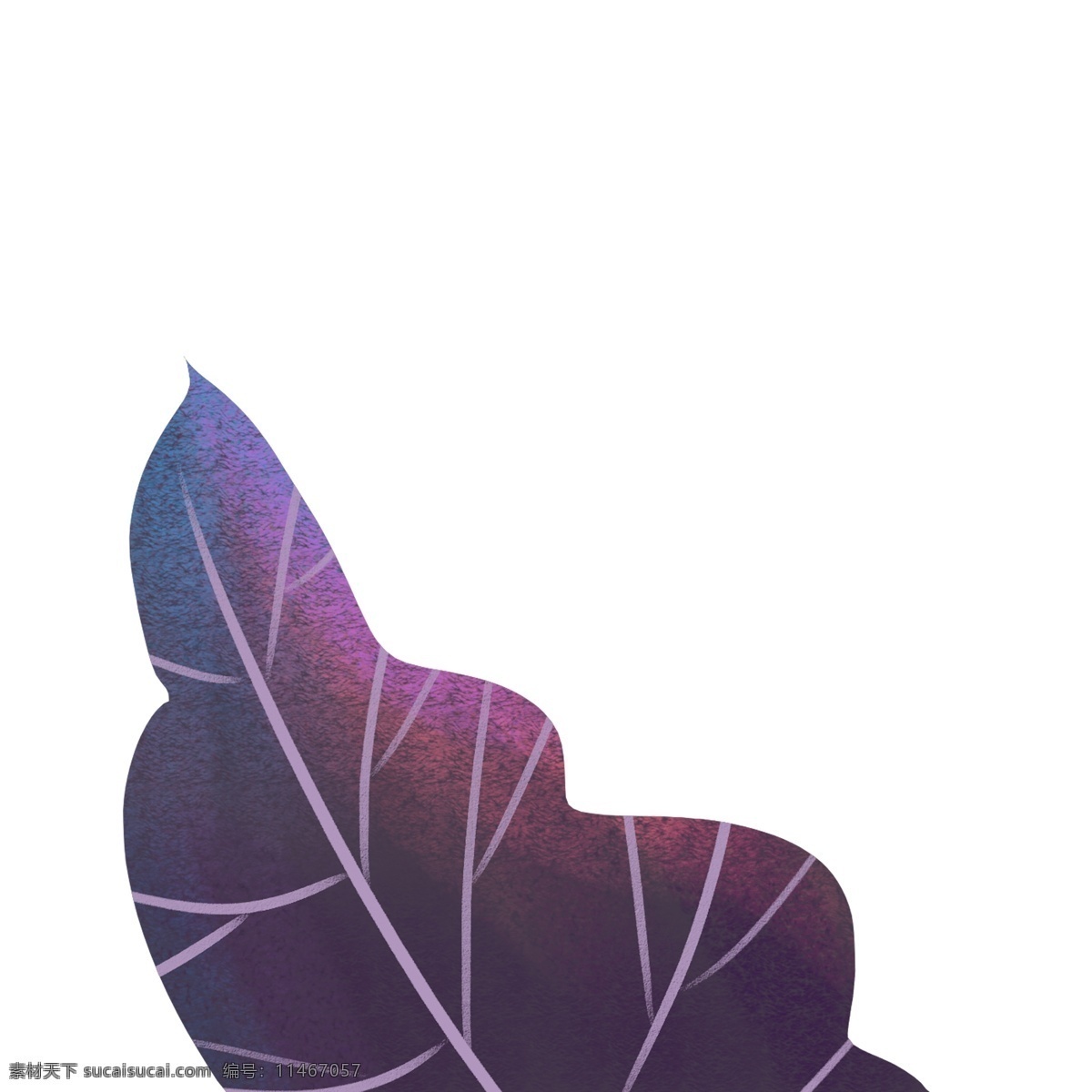 卡通 紫色 渐变 植物 叶子 紫色渐变 叶子免扣图 紫 蓝色 免扣图