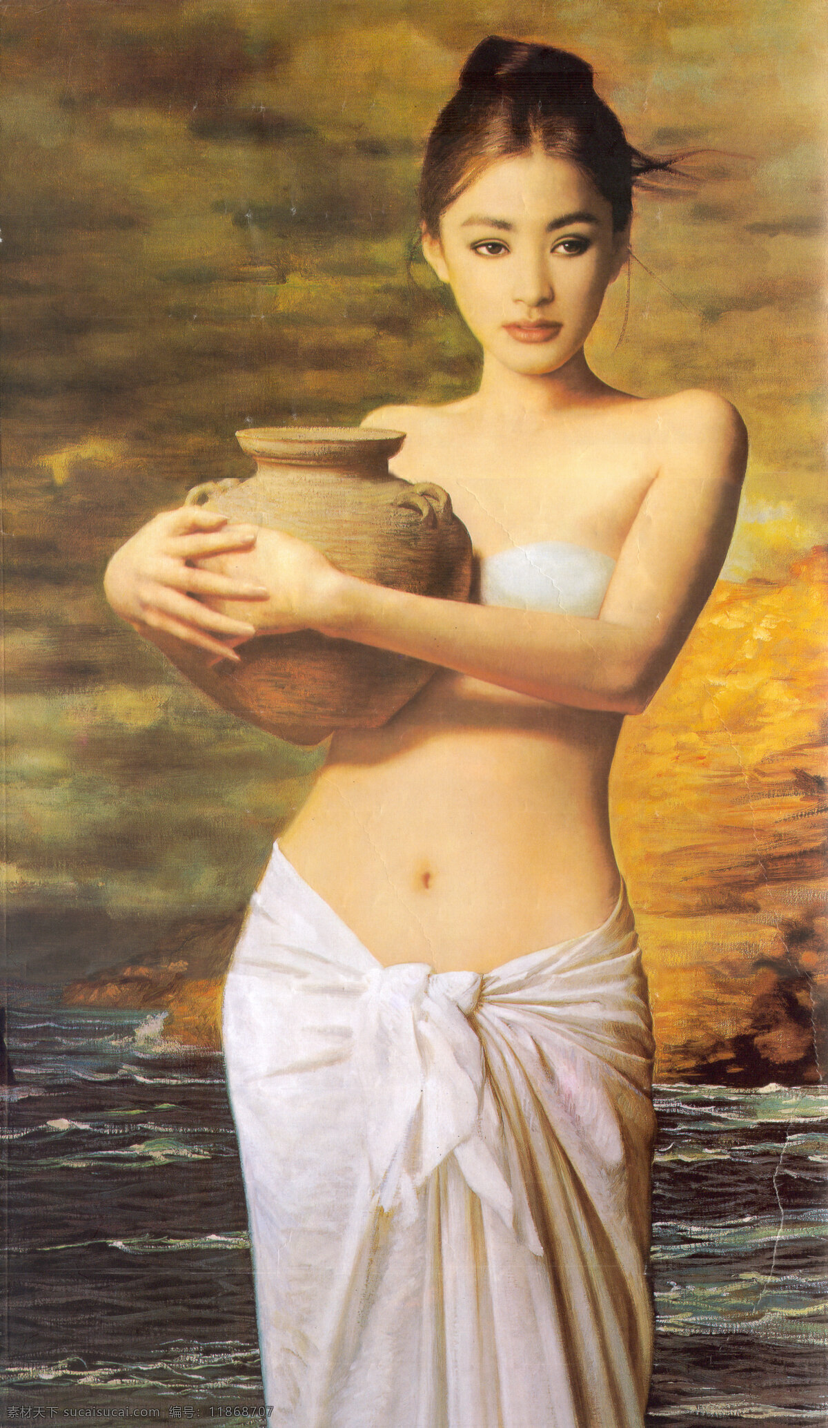 美女浴女 美女 浴女 女性女人 油画 文化艺术 绘画书法 设计图库