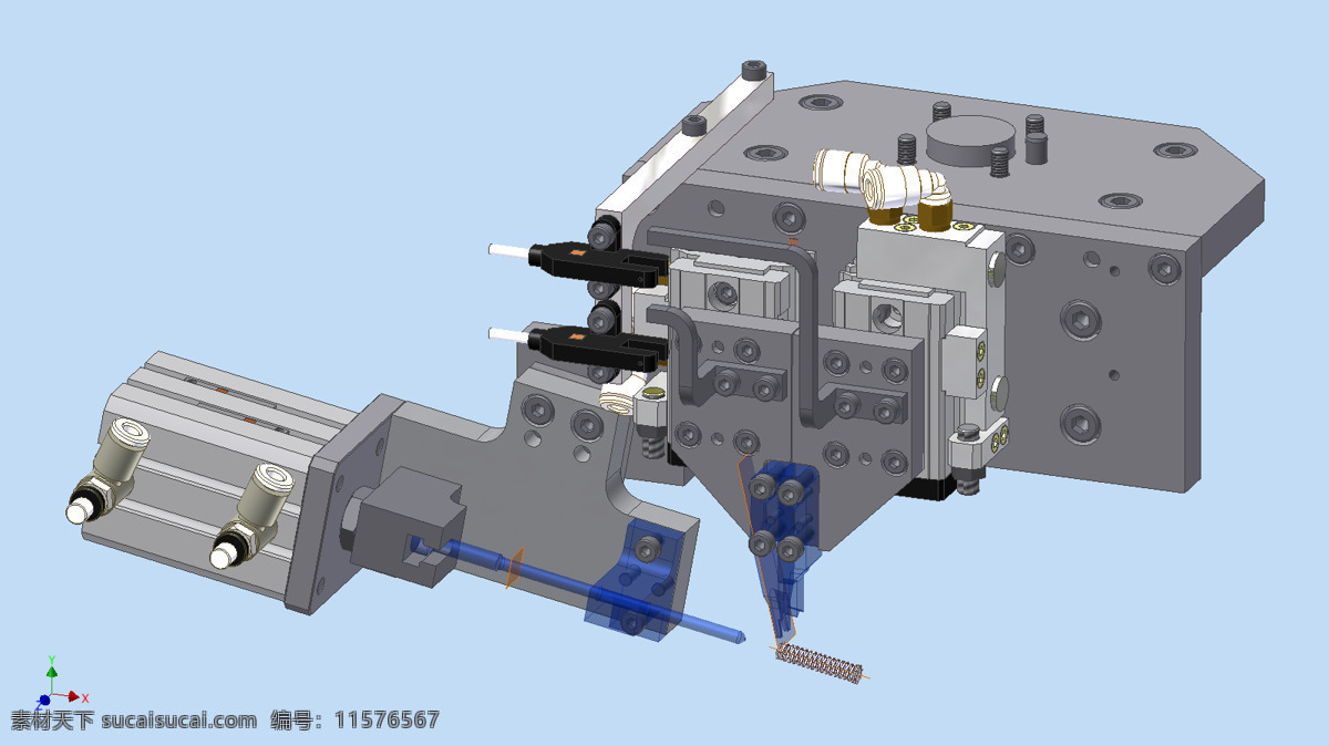 弹簧 插入 站 机器人 执行器 工具 机械设计 汽车 3d模型素材 其他3d模型