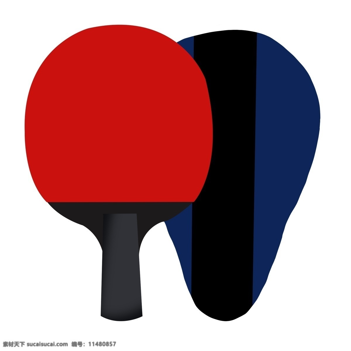 健身 乒乓球 卡通 插画 运动器材 卡通球拍插画 乒乓球拍 蓝色的袋子 黑色的手柄 球类运动 创意运动插画