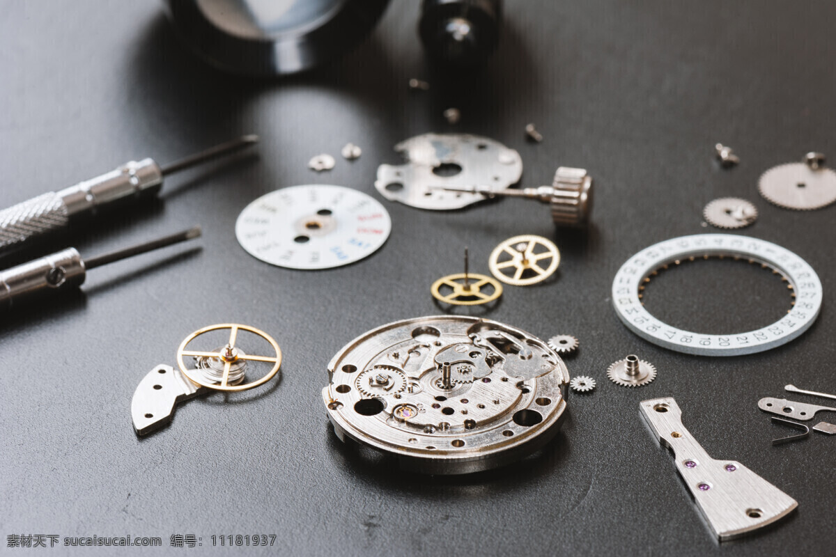手表零件 机械表盘 机械表 发条 手表 表 齿轮 修手表 钟表维修 生活百科 生活素材