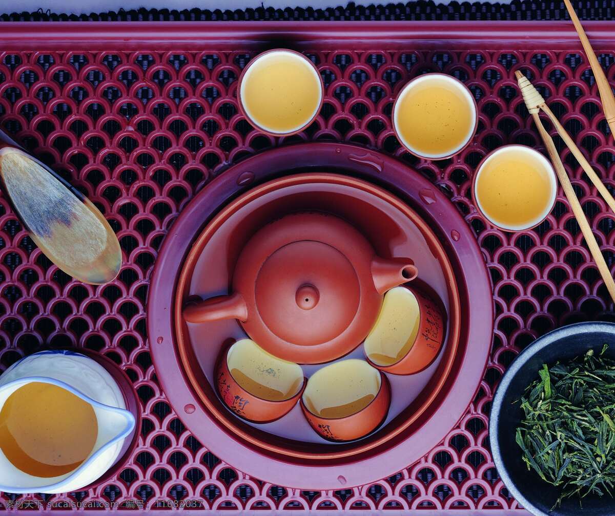 俯视茶之文化 各类茶具 茶之文化 设计图库