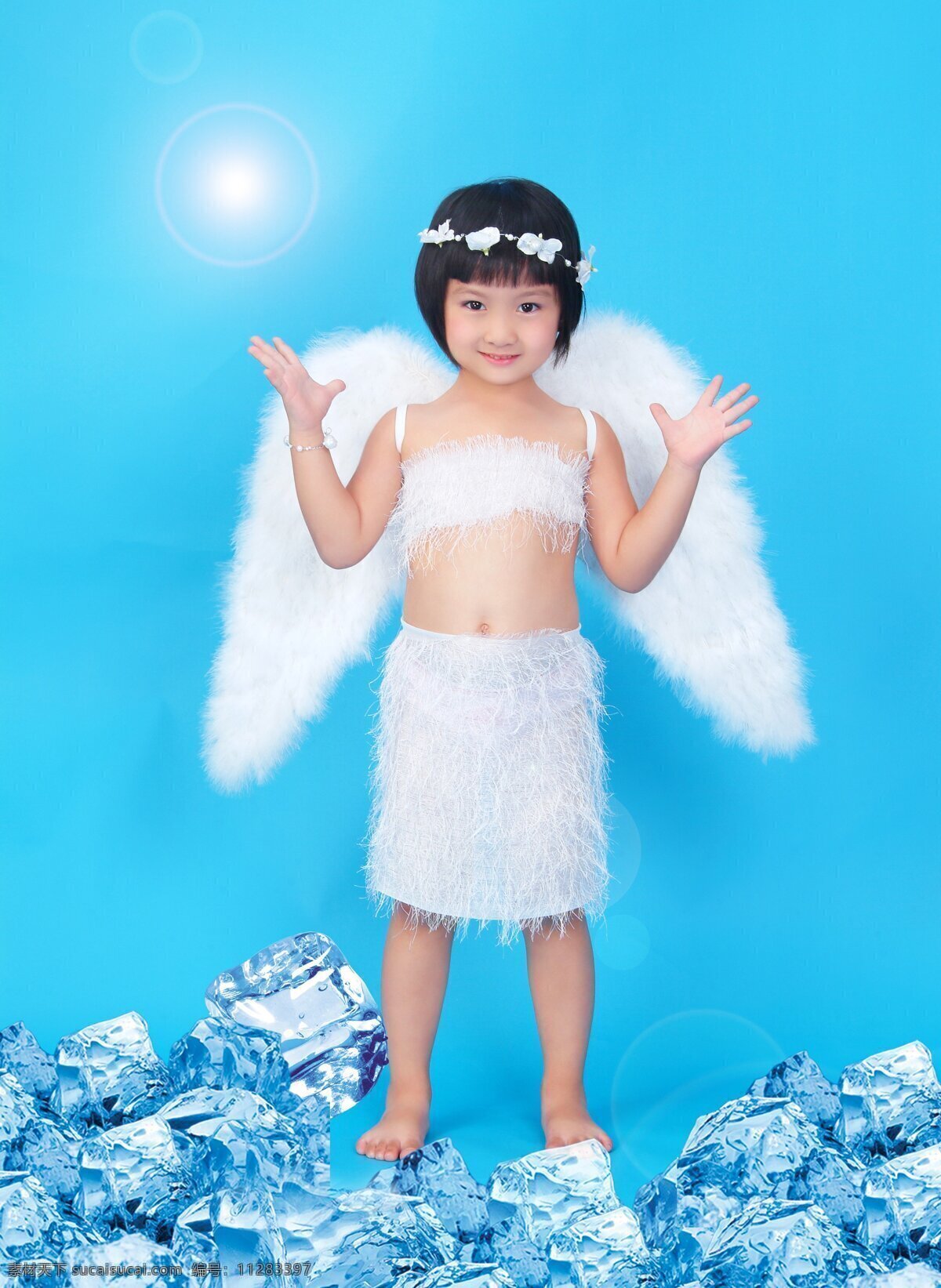 天使 冰块 翅膀 儿童幼儿 可爱 萝莉 人物图库 天使设计素材 天使模板下载 小女孩 psd源文件