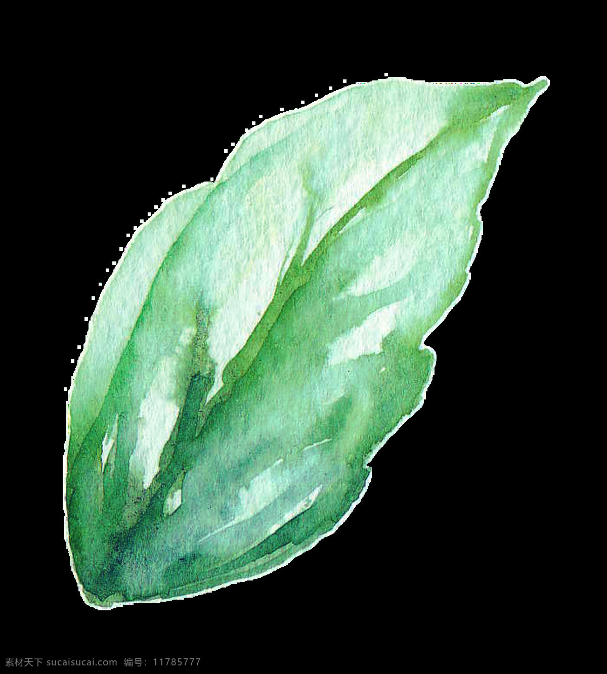 绿色 立体 树叶 卡通 透明 装饰 抠图专用 设计素材