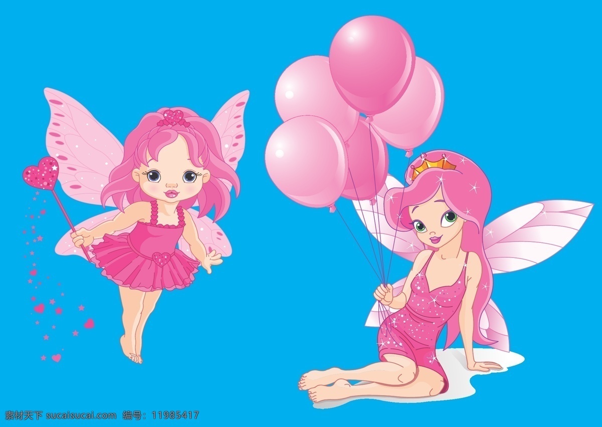 可爱卡通公主 可爱 卡通公主 矢量 公主 小马 马 天使 气球 翅膀 动漫动画