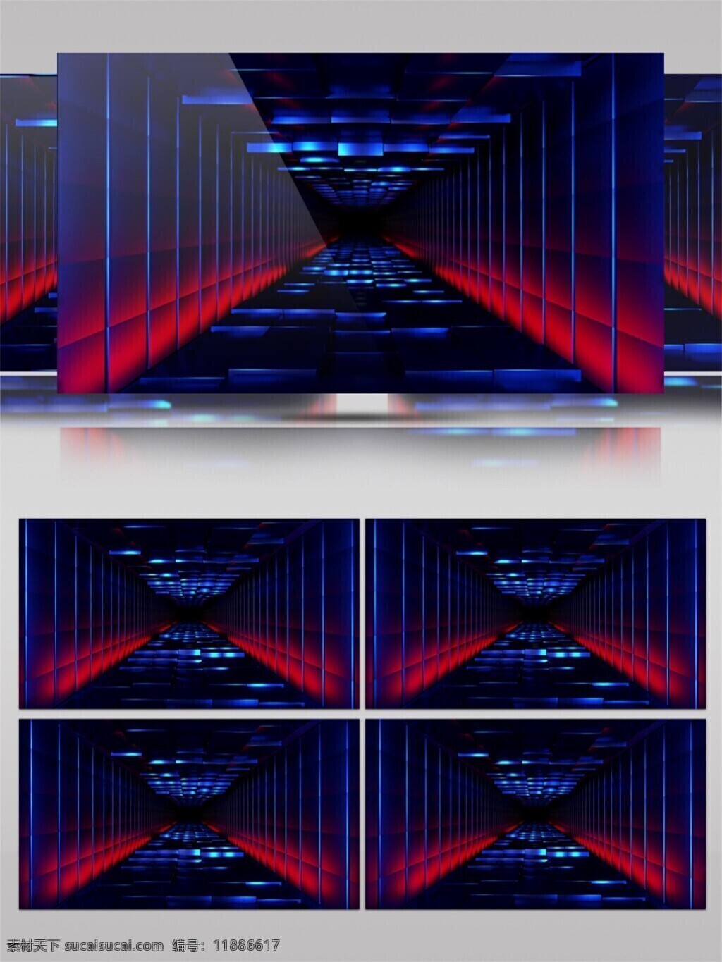 红蓝 方块 通道 视频 3d视频素材 前进隧道 背景视频素材 红色 蓝色