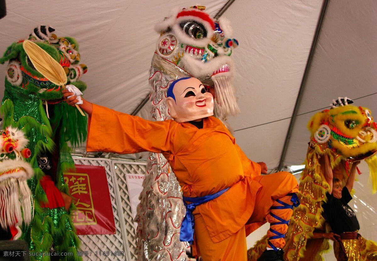 大头佛醒狮 大头佛 醒狮 新年 春节 民间艺术 传统文化 高清图片 文化艺术