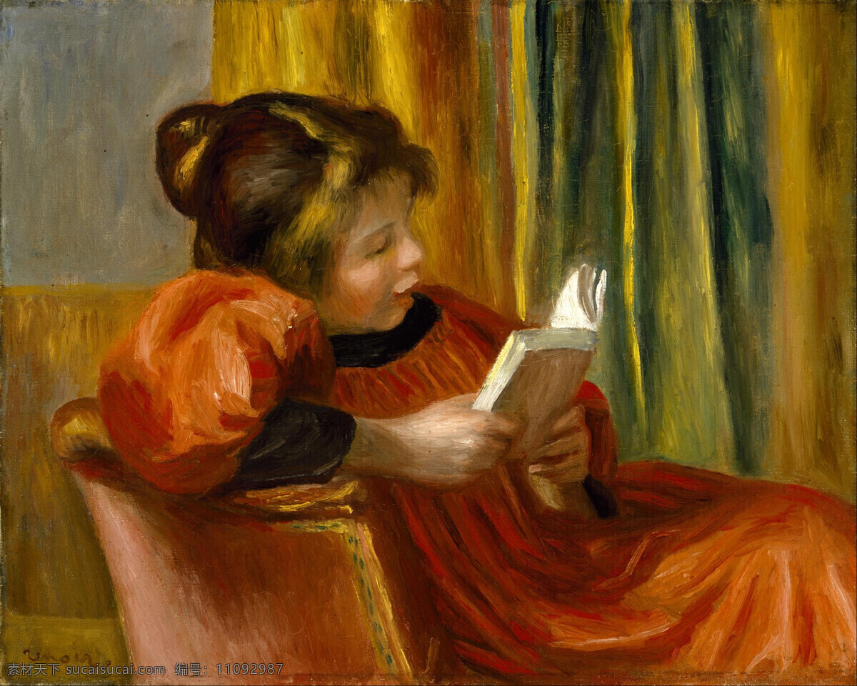 读书 绘画书法 文化艺术 油画 阅读 作品 读书设计素材 读书模板下载 皮埃尔 奥古斯 特雷 阿诺 法国 印象派 画家 女孩儿 19世纪油画