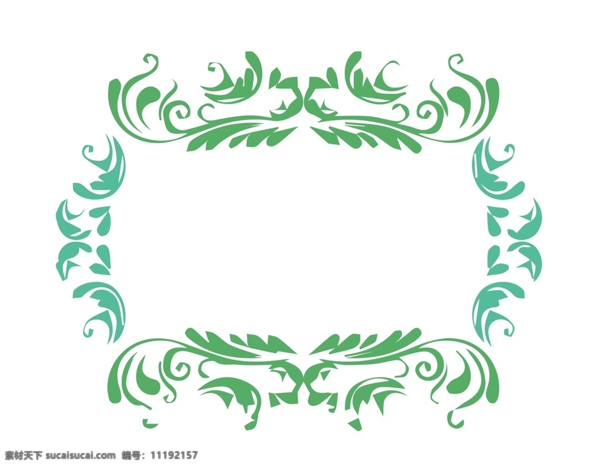 绿色 花纹 边框 插图 欧式边框
