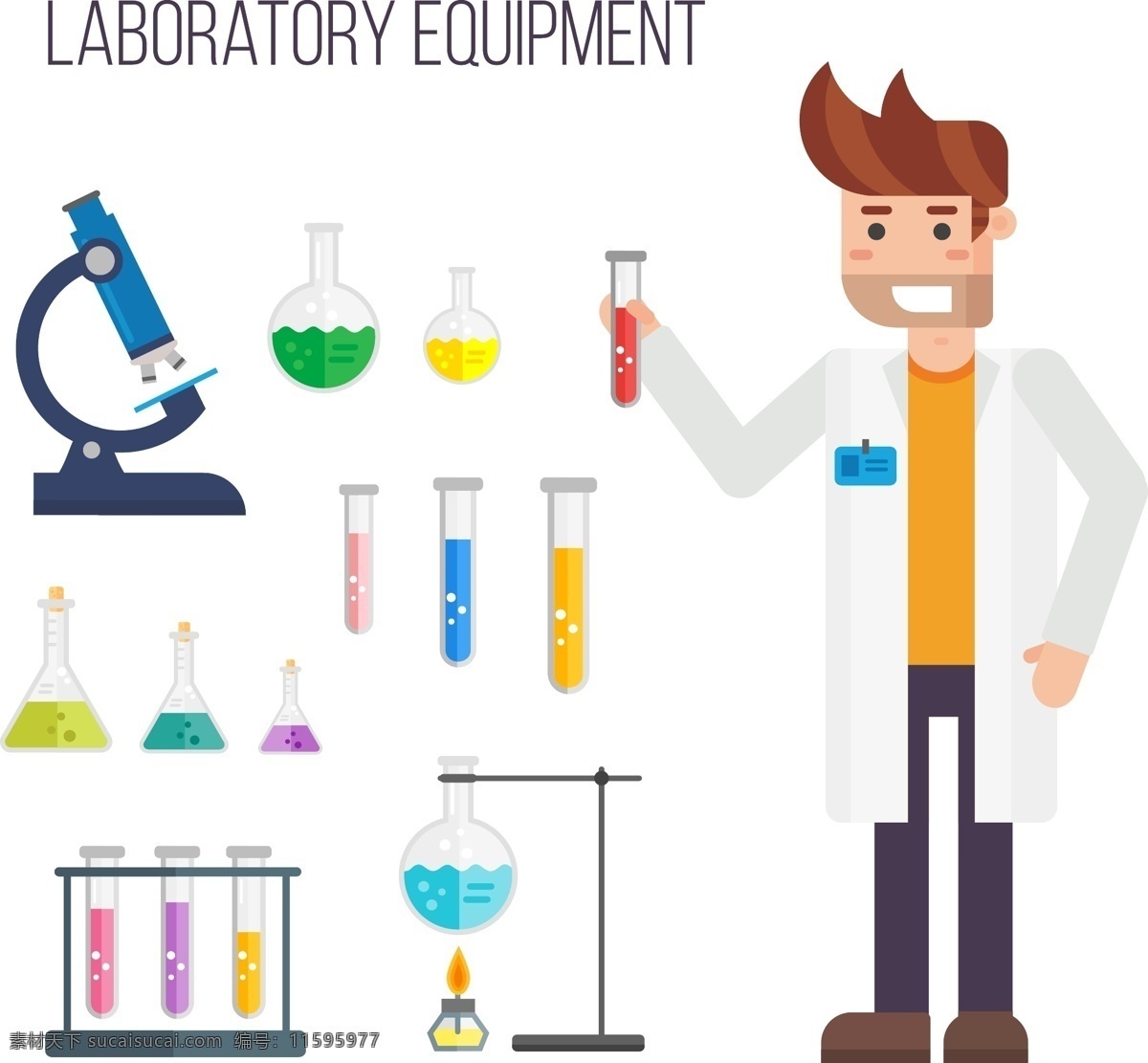 实验室 科学家 卡通 矢量 简约 矢量素材 设计素材 背景素材