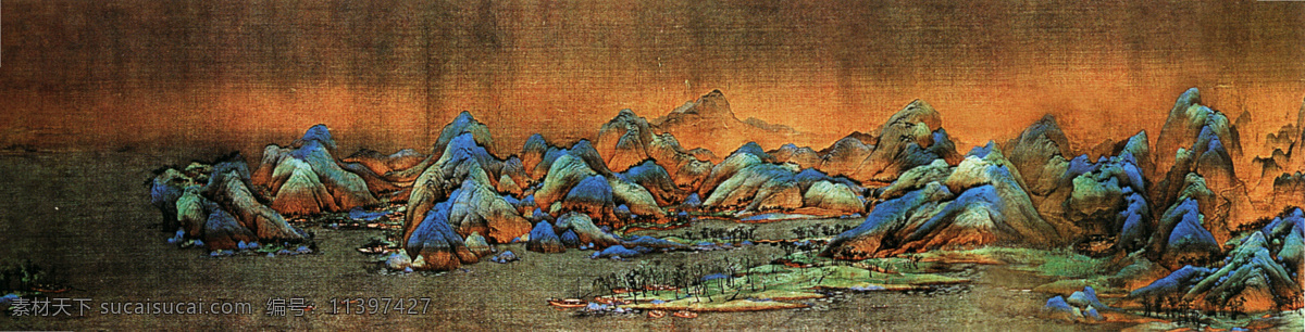 奇峰 耸立 古典 古画 山水 中华传世国画 中国画艺术 文化艺术