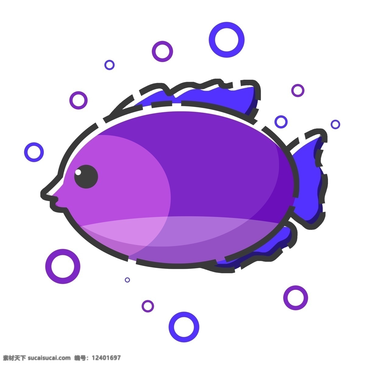 一条紫色鱼儿 鱼 一条鱼 紫色鱼