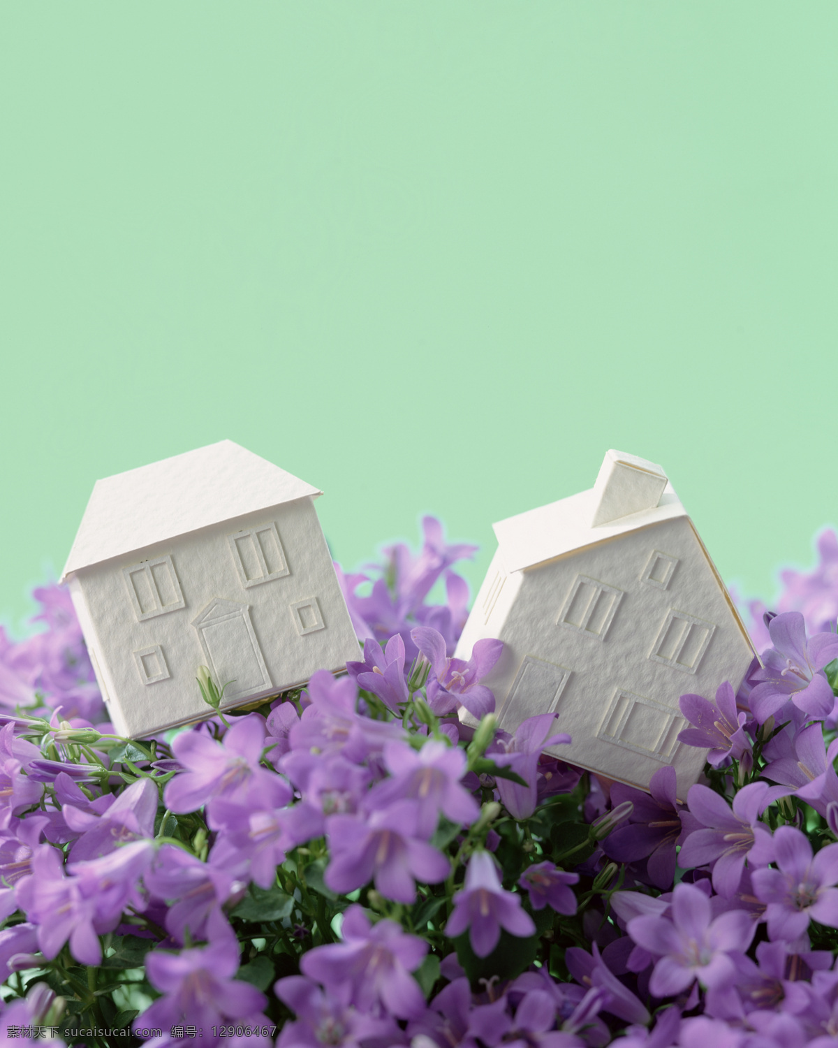 插花免费下载 高清 小房子 紫色的花 插花造型 风景 生活 旅游餐饮