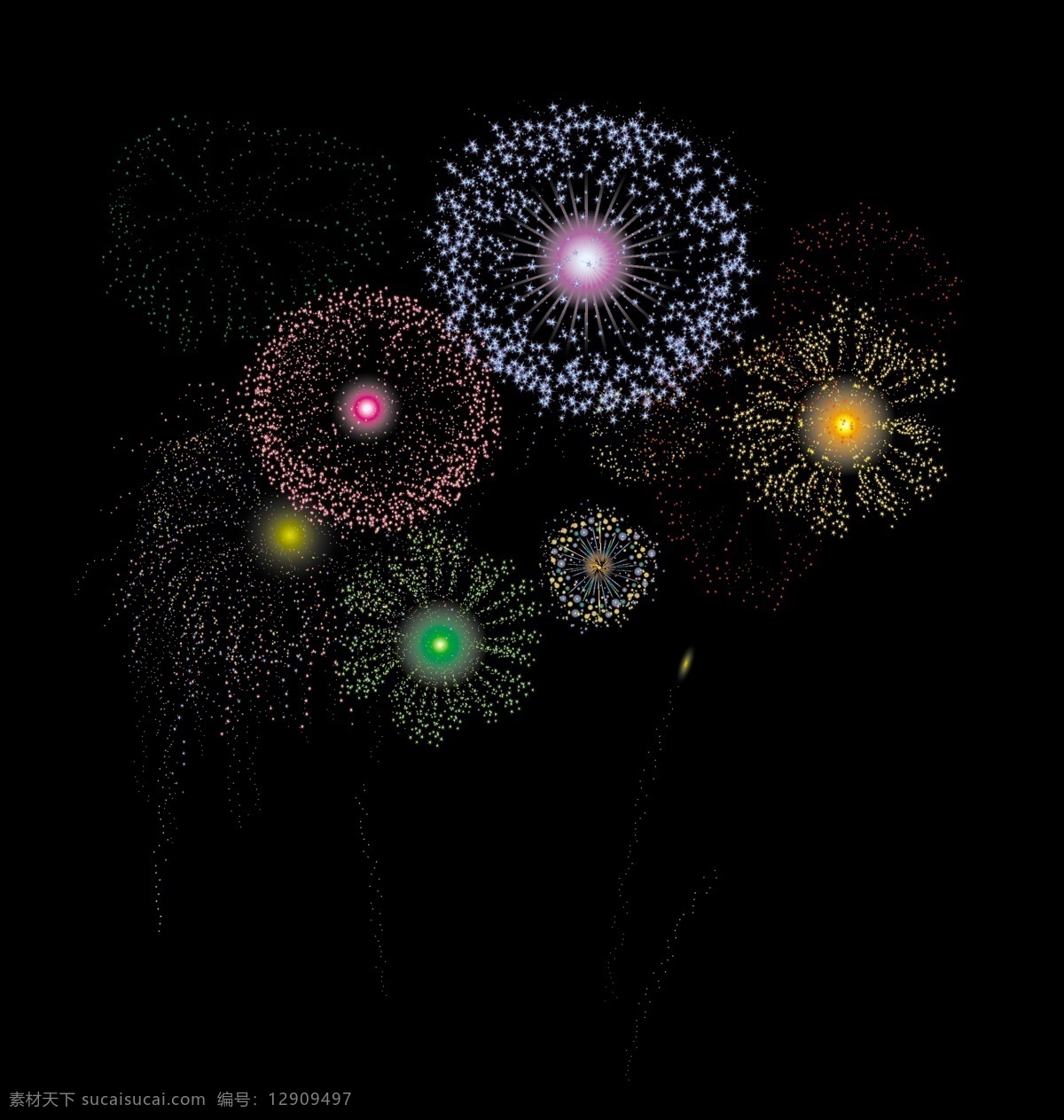 缤纷 烟花 矢量 矢量素材 缤纷烟花 矢量图 其他矢量图